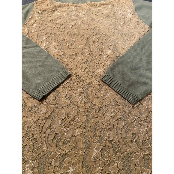 LINEA by Louis Dell'Olio Green Sweater Lace Back XXS elegant Feminine Lined NWT - Picture 9 of 10
